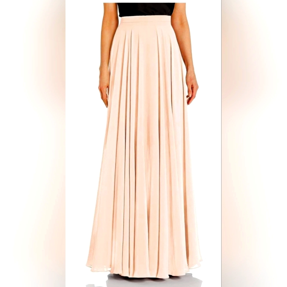 Jenny Yoo Hampton Maxi Skirt. Size 4. Blush Nude. Zip Back. Like New.